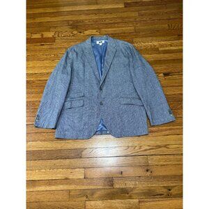 Joseph Abboud Mens Unstructured Blazer Jacket Size 2XL 48R Blue Linen Cotton